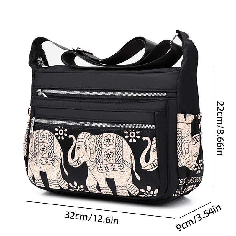 Shoulder Bag Middle-aged Women's Bag Oxford Cloth One-shoulder Messenger Bag Mother Bag Large-capacity Printed Bag