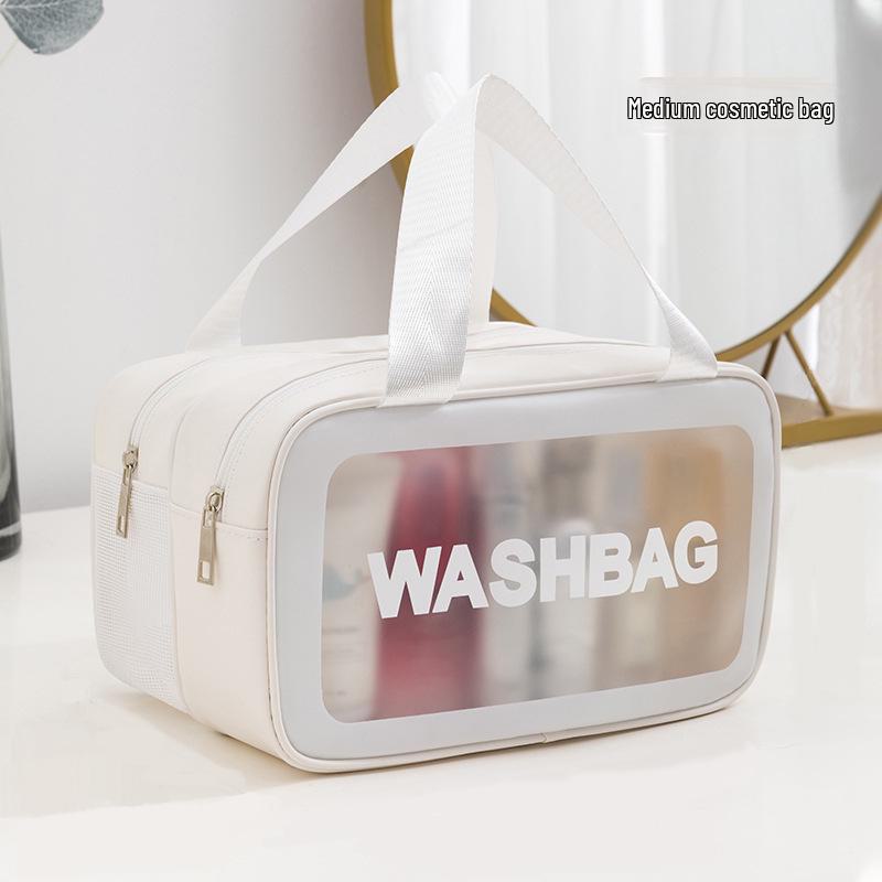 «Дорожная косметичка большой вместимости с отделением для влажного/сухого белья и прозрачным разделителем»