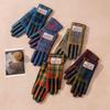Harris Tweed Wool Fleece-Lined Plaid Touchscreen Skiing and Riding Gloves