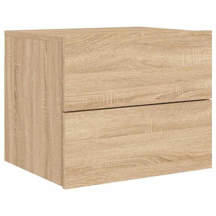 Table de chevet murale - Maison Exclusive - LED RVB intégrées - Chêne Sonoma - 50x39x41 cm