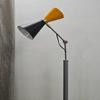 Mid Century Italian Stilnovo Adjustable Floor Lamp, Black Amber Brass, 210.82 Cm Dual Tone