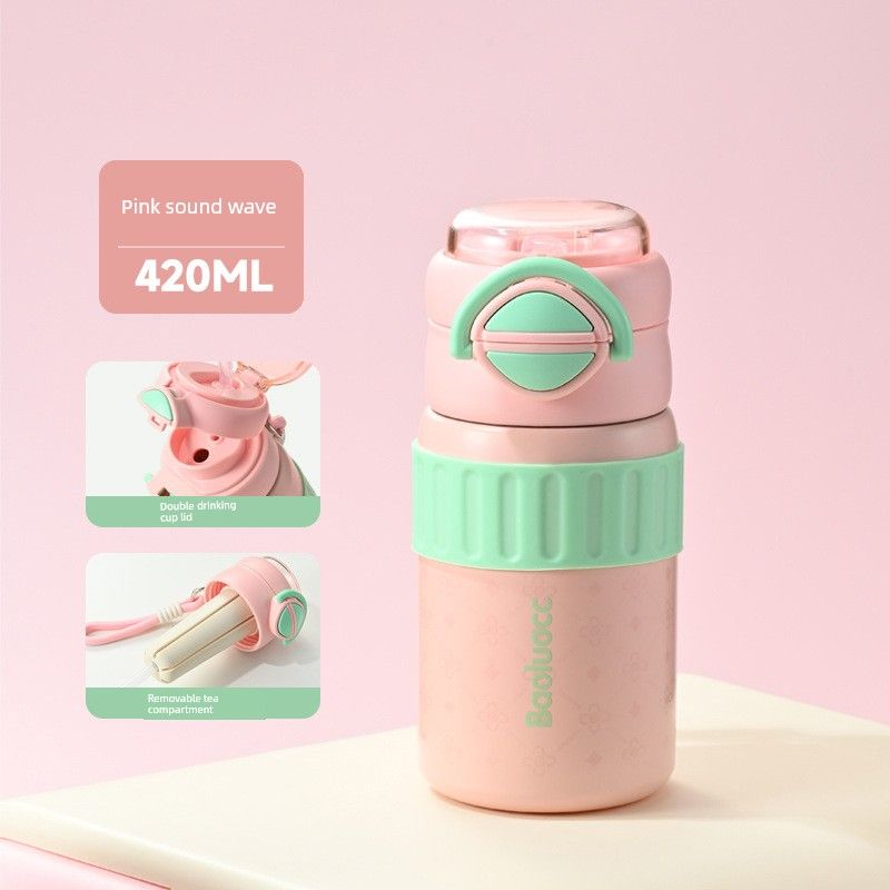 German Large-Capacity Thermos Cup, New Food-Grade, High-Appearance, School-Specific, Anti-Scald, Anti-Collision Student Water Bottle for Girls