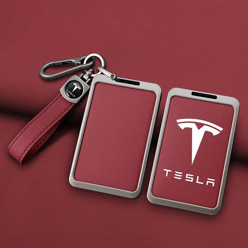 Автомобильная наклейка Tesla Мода Цинк Автомобильный сплав Умная NFC-карта Чехол для ключа Защитная оболочка Брелок Аксессуар для стайлинга автомобиля Для Tesl