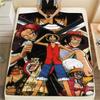 Фланелевое одеяло с принтом персонажей One Piece, Высококачественное, Удобное для всех сезонов, Декор для дома, Тепло и уют, Идеально для рождественских подарков