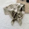 1116 Korean version of the new cotton and linen small square scarf women travel pastoral style photo small headscarf seaside versatile sunscreen scarf