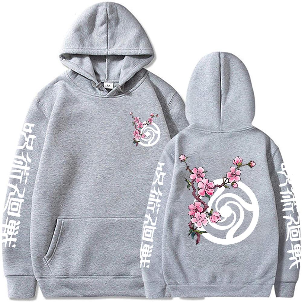 Jujutsu Kaisen Японское Аниме Годжо Сатору Графические Худи Оверсайз Худи с Капюшоном Длинный Рукав Хлопковое Худи Мужская Женская Одежда