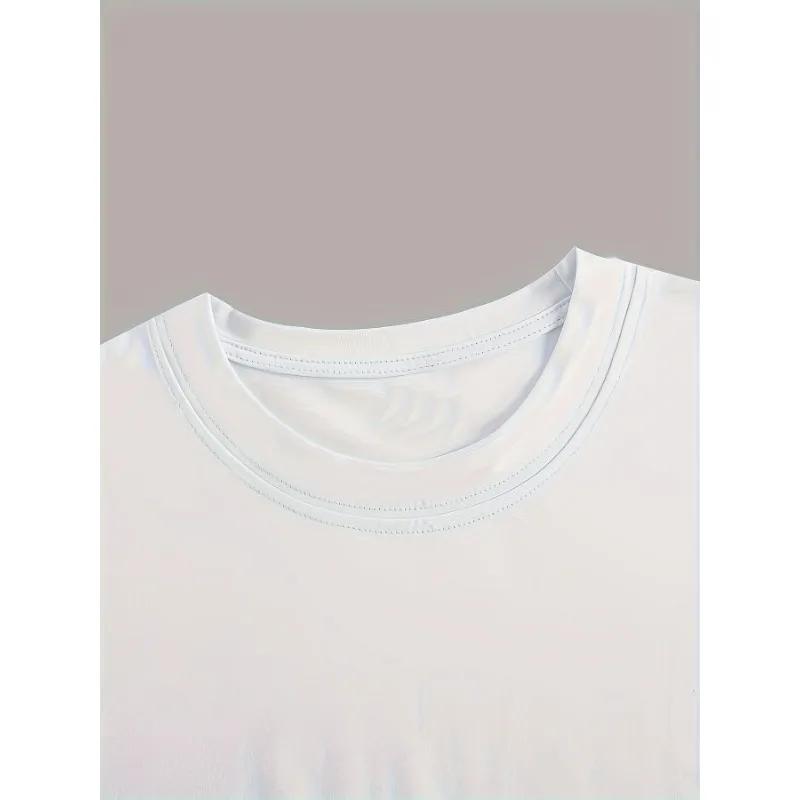 Wine Glass Pattern Printed T-Shirt, Spring/Summer Casual Round Neck Cartoon Short Sleeved Top, Women'S Spray Painted Clothing