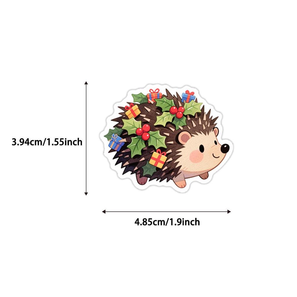 50 Christmas Animal Celebration Doodle Stickers for DIY: Water Bottles, Luggage, Notebooks