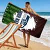 Name Custom Seattle Seahawks Logo Print Beach Towel, Large Soft Quick Dry Towel for Beach Camping Swimming
