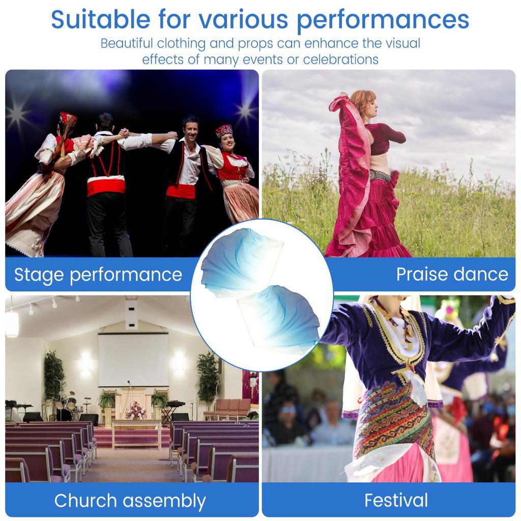 2 шт. 55" Флаги для танца хвалы и поклонения, с раздвижной штангой, полукруглый флаг "Крыло ангела" для поклонения, для церковных танцевальных выступлений