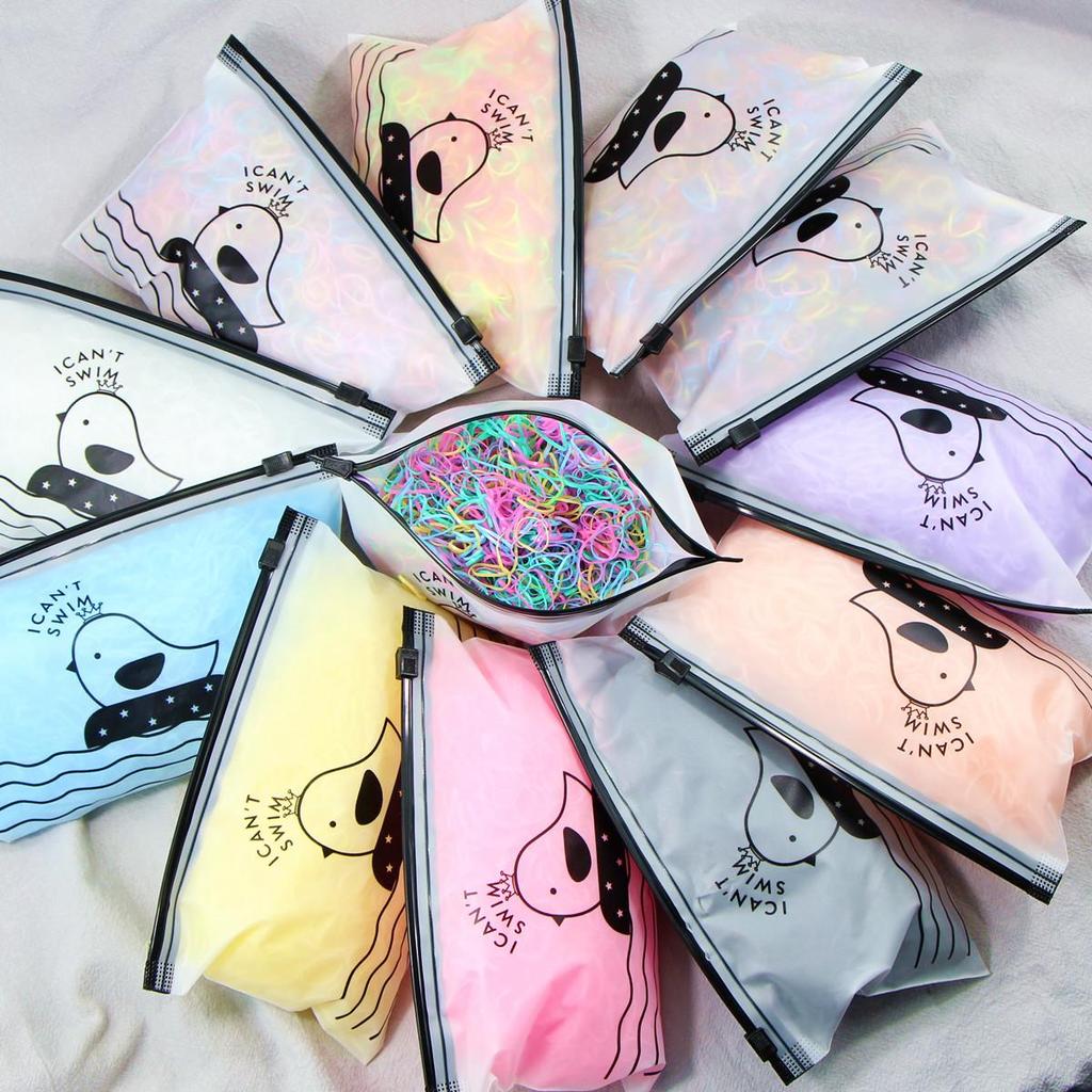 1000 шт./упак. Милые одноразовые эластичные резинки для волос для девочек, держатель для хвостика, резинка, детские аксессуары для волос