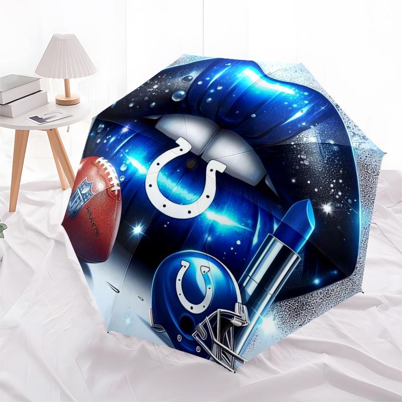 1pc Indianapolis Colts Lipstick Football Helmet Umbrella with Plastic Handle,Suitable for All Seasons Home Travel Outdoor UmbrellaDD453