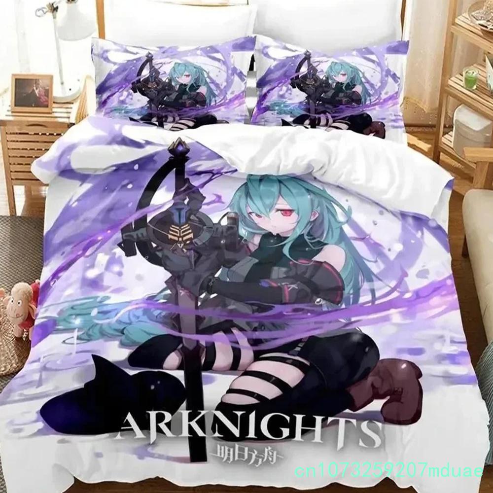 Новый Аниме Игровой Постельный Комплект Arknights Мягкое Современное Покрывало для Спальни Удобный Пододеяльник Чехол для Одеяла и Наволочка