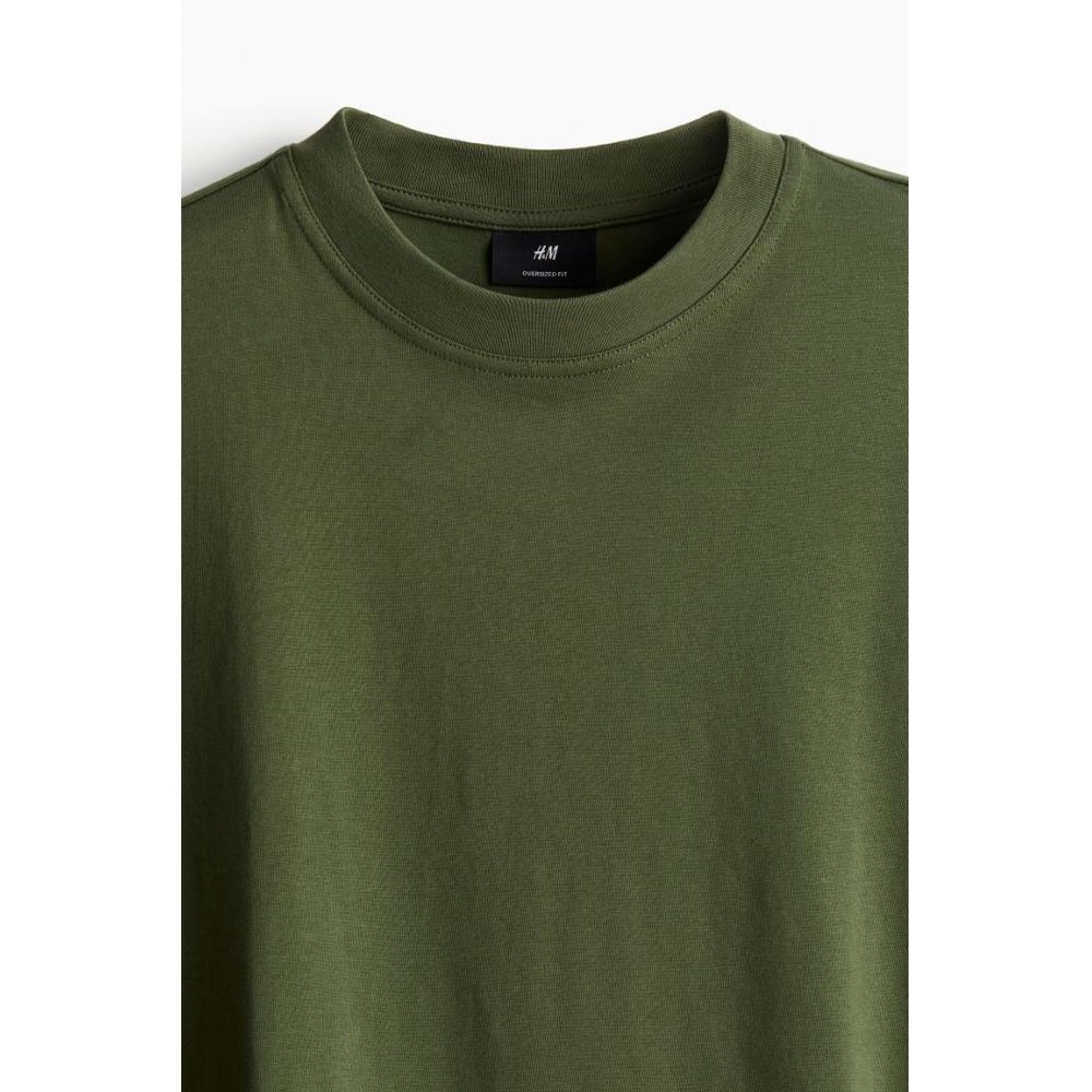 H M Oversized FiT T sHirT kHaki Green