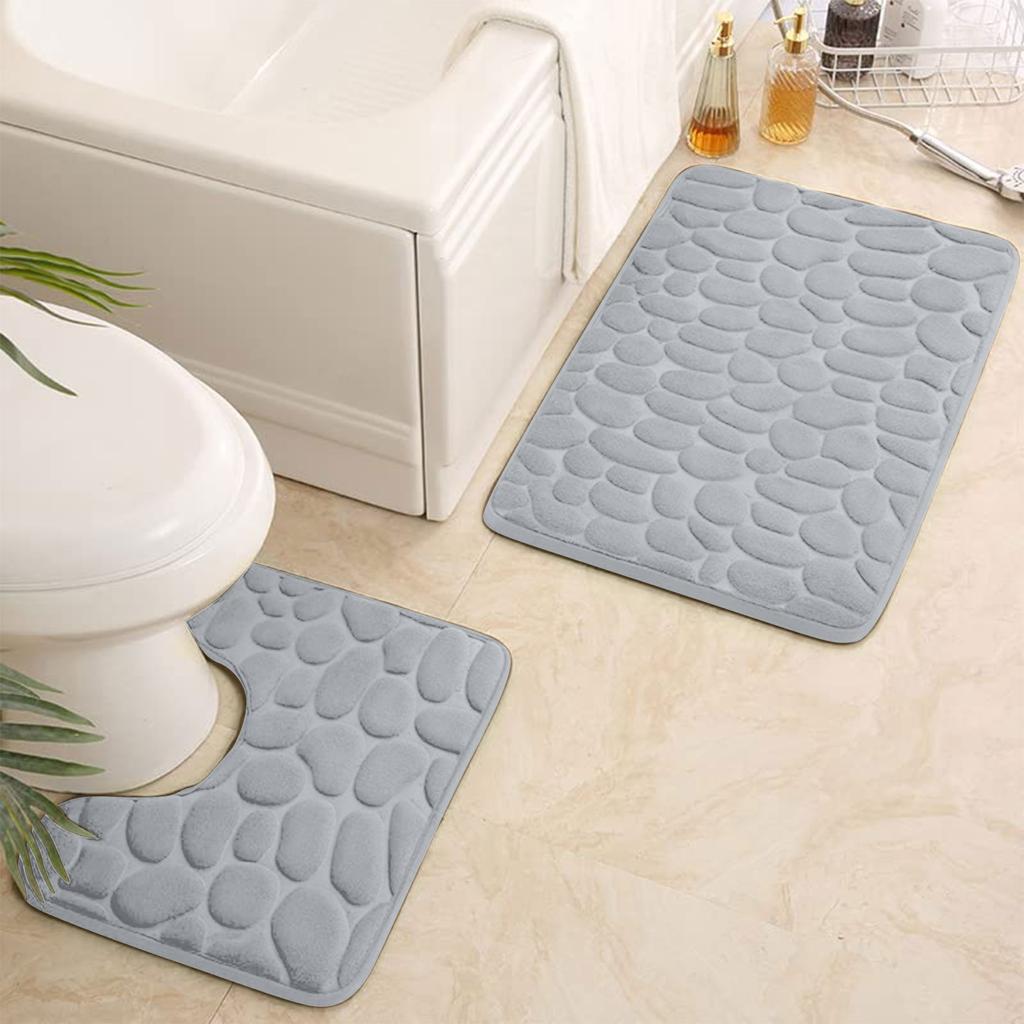 Нескользящий коврик для ванной 50 х 80 см и коврик для туалета 50 х 40 см, набор ковриков для ванной из 2 предметов, мягкий коврик для ванной, моющиеся коврики для ванной комнаты