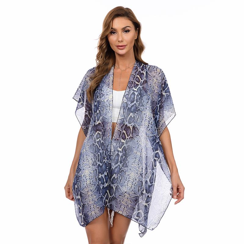 Womens Multiple Styles Beach Breathable Travel Floral Pattern Outdoor Sunscreen Shawl Fashion Leopard Pattern Summer Accessories