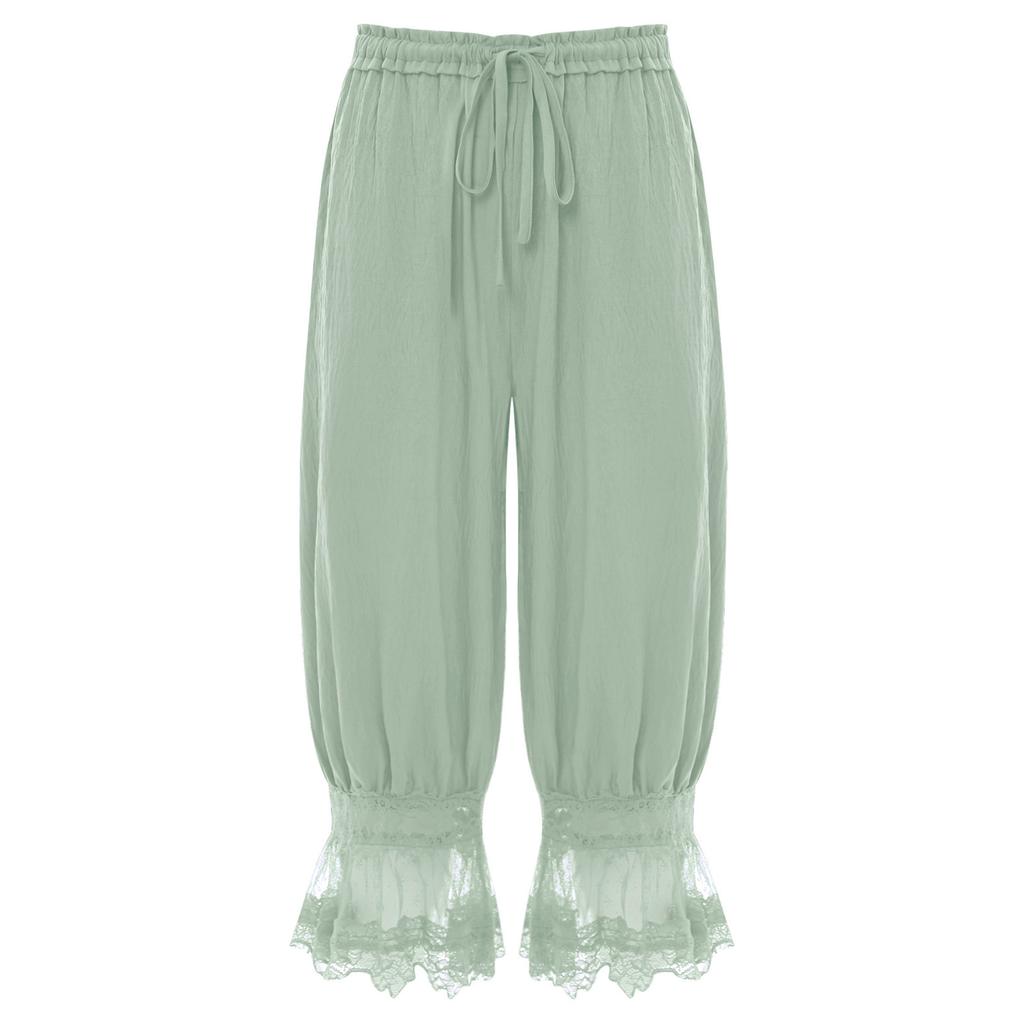 Женские длинные штаны-шаровары для дома, свободные штаны-афгани, эластичный пояс на шнурке, средневековый стиль, брюки миди