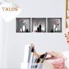 3Pcs/Set Wall Stickers Self Adhesive Screen Layout PVC Durable Vivid Flower Vase Wall Stickers Home Decor
