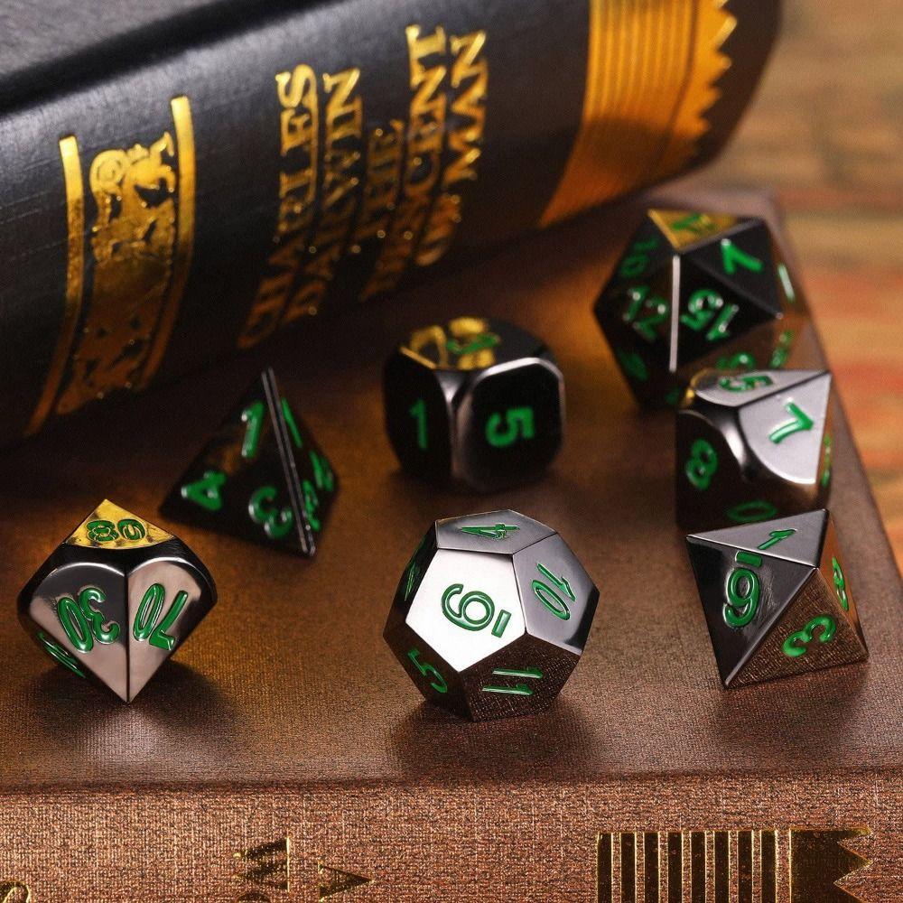 New Metal Metal Dice Set D4 D6 D8 D10 D12 D20 Multicolor Polyhedral Dice Polyhedral Sharp Corner Dice Gift