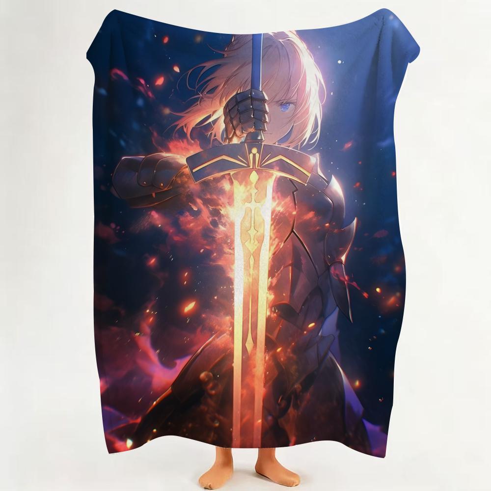 Game F Fate G Grand O Order Flannel Blanket Suitable for Sofa Living Room Bedroom