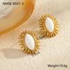 GEMCHIC Women's Marquise Sunburst Stud Earrings Fashion Luxury Stainless Steel Jewelry