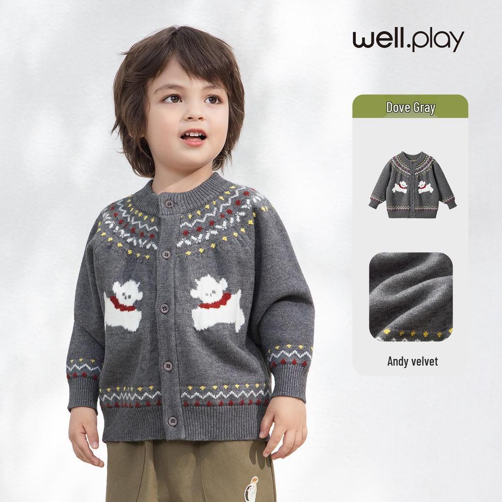 Детский кардиган Willberu в стиле Fair Isle – Мягкий вязаный свитер для мальчиков и девочек на весну/осень