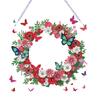 Special Shaped Flower Butterfly Crystal Painting Wreath Diamond Art Painting Hanging Garland Ornament for Window Decoration