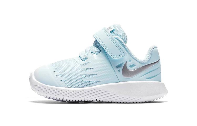 Nike Lunar Apparent Противоскользящая Амортизация Низкие Детские Кроссовки Светло-Голубые Для Младенцев и Малышей 907256-401