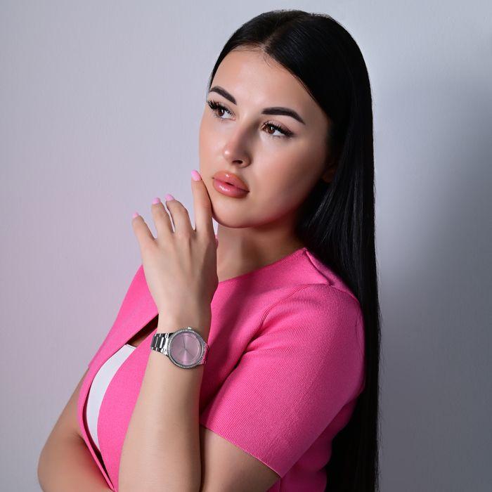 Montre - Airi - Acier inoxydable - Cadran rose - Étanchéité 5 ATM