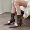 2024 Autumn Fashion New Sexy Banquet Wear Comfortable All-inclusive Solid Color Pointed Sandals Low Heels Women Boots