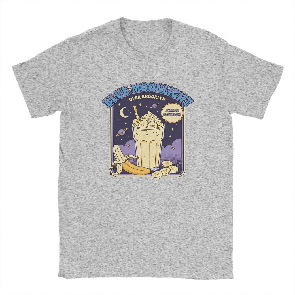 Blue Moon Over Brooklyn TShirts for Unisex Heated Extra Banana Smoothie Casual Cotton Tee Shirt O Neck Classic Tops