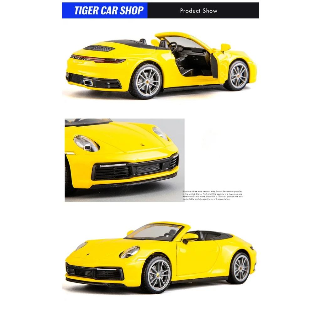 1/32 Porsche 911 Carrera Supercar литая модель игрушечного автомобиля со звуком и светом для детей