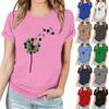 Женская повседневная футболка с принтом, пуловер с круглым вырезом, топ с короткими рукавами