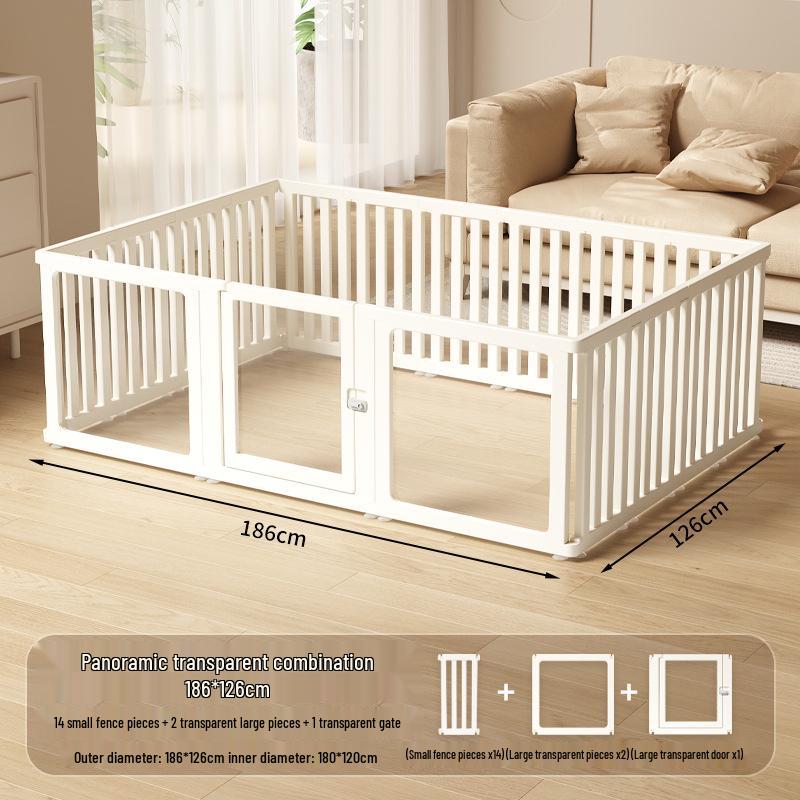 Clear Acrylic Indoor Dog Fence for Small Pets - Safety Enclosure & Dog House