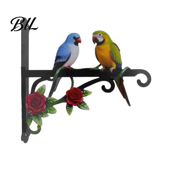 Sky Garden Wall Combination Metal Plant Hanger Hook Heavy Duty Hanging Basket Bracket Decorative Parrot Imitation Rust Orange Cat Flower Butterfly for