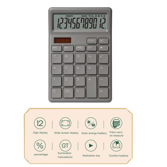 1 комплект электронного калькулятора, портативный калькулятор с двумя источниками питания, 12-значный дисплей, настольный калькулятор