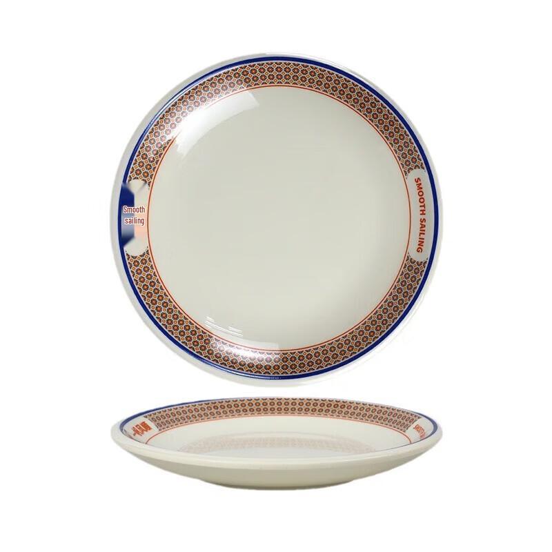 Wuhe Hong Kong Style 12-inch Enamel Dinner Plate