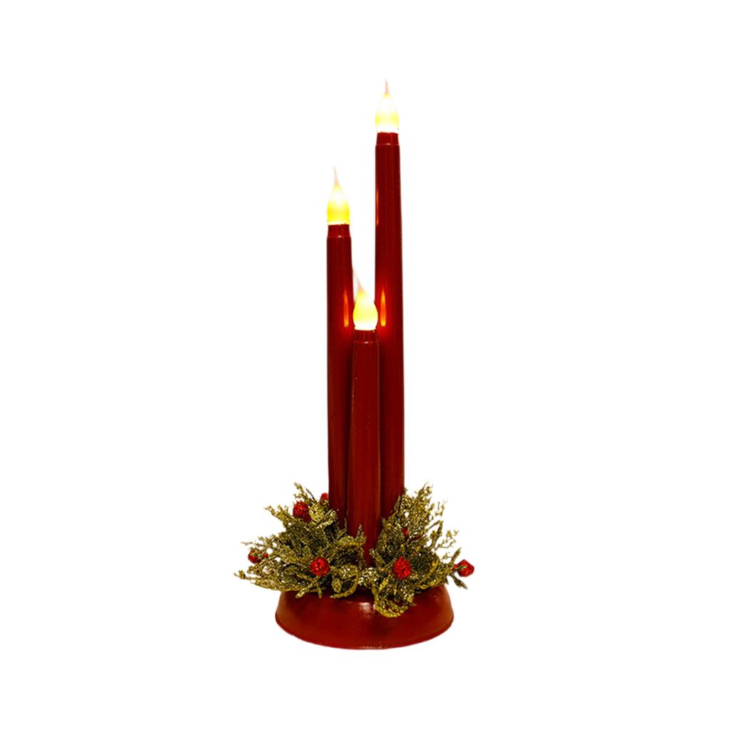 Christmas LED Flameless Candles, Flameless Tapered Short Candles For Christmas Centerpieces