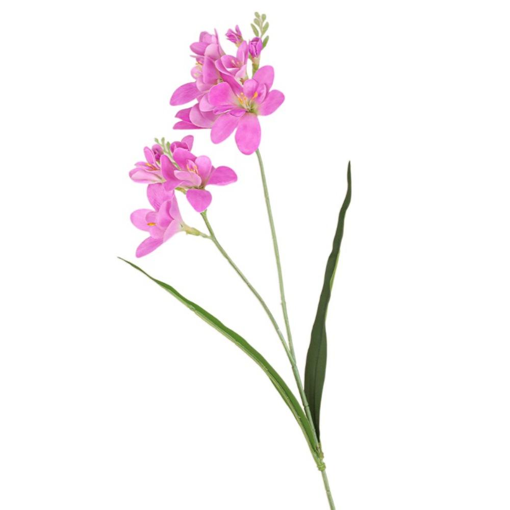 Realistic Artificial Freesia Flowers 2 Fork Simulation Whelan Flower Wedding Party Decor