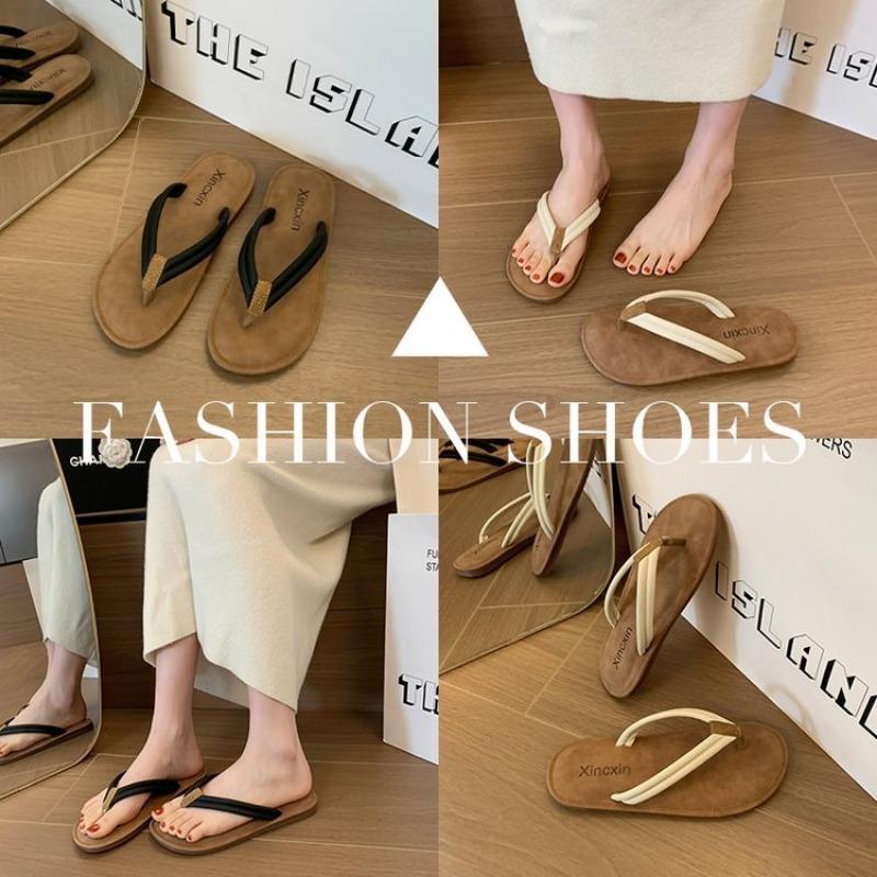 Пляжные сандалии на плоской подошве, женские уличные шлепанцы без застежек, французский вечерний бриз, первоклассная сенсация, летний новый стиль