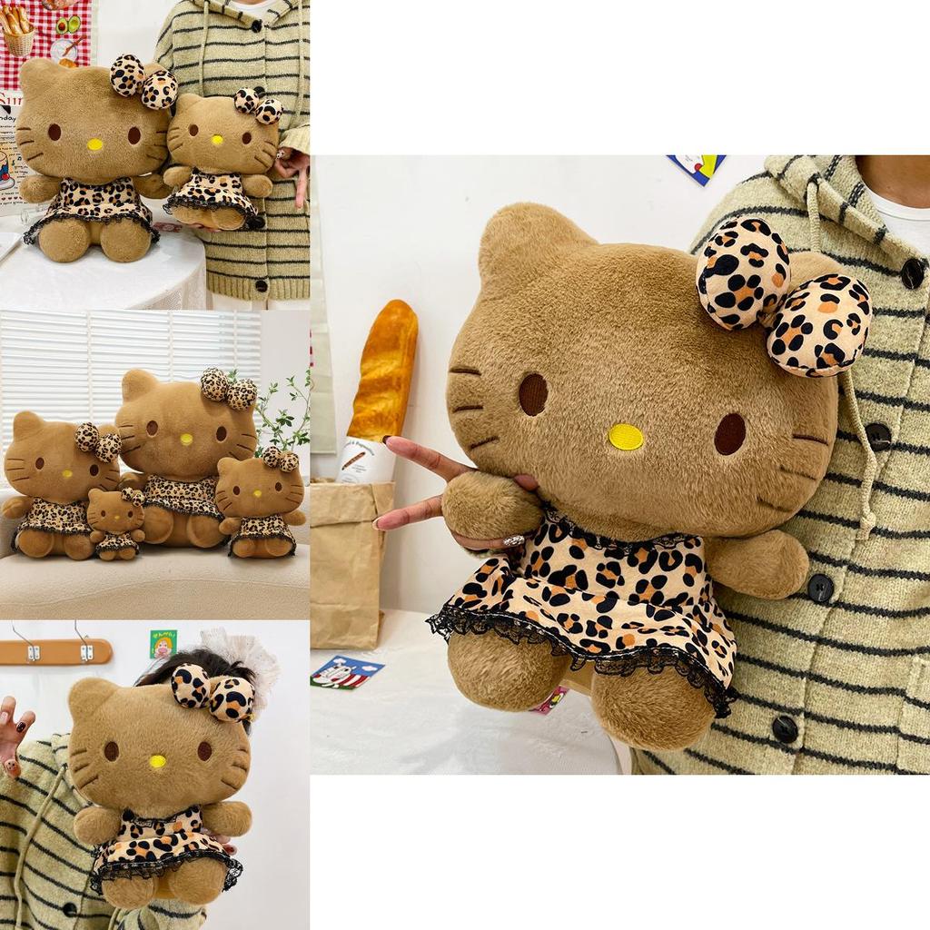 Плюшевый брелок Hello Kitty с леопардовым принтом для сумок и подарков