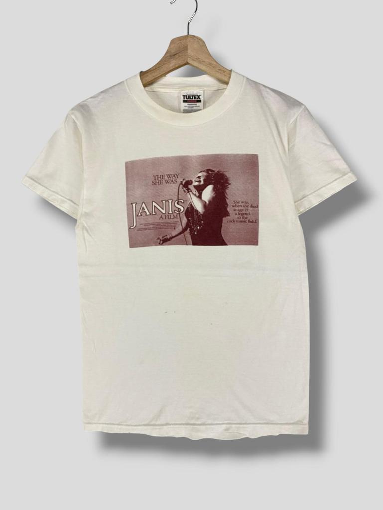 Vintage 90s Janis A Film T-Shirt Janis Joplin documentary film collectible promo tee white Small