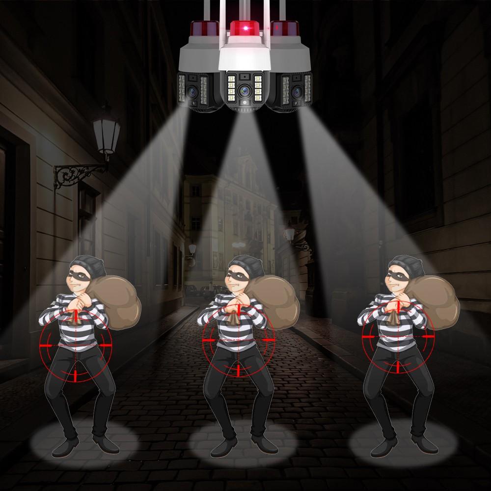 8-мегапиксельная IP-камера с 8-кратным оптическим зумом, Wi-Fi, камера видеонаблюдения, цветная камера ночного видения с двумя объективами, IP66, наружное наблюдение, Wi-Fi камера Icsee