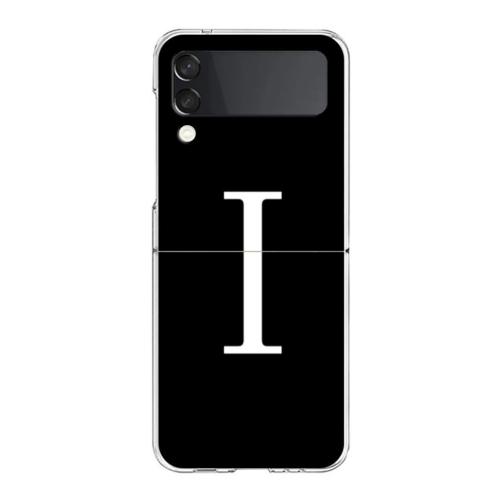 Phone Case For Samsung Galaxy Z Flip 3 4 5 Hard Folding PC Bumper Initial Letter A Z Fashion For Samsung Z Flip 6 Cover