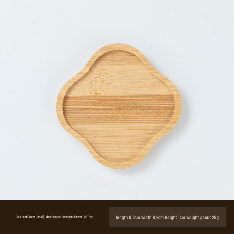 Круглый бамбуковый противоскользящий коврик и поднос для комнатных растений, подстаканников и декора