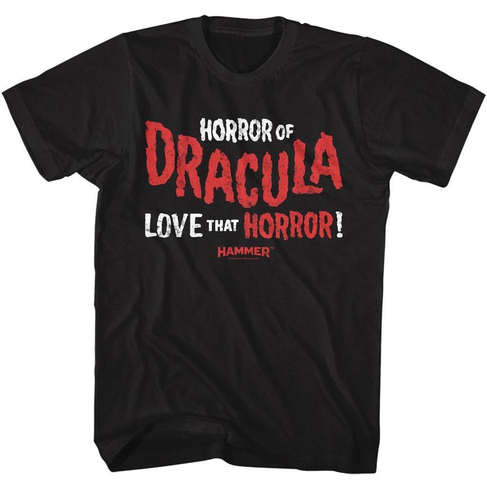 Хаммер Хоррор Ужас Дракулы Черная футболка для взрослых