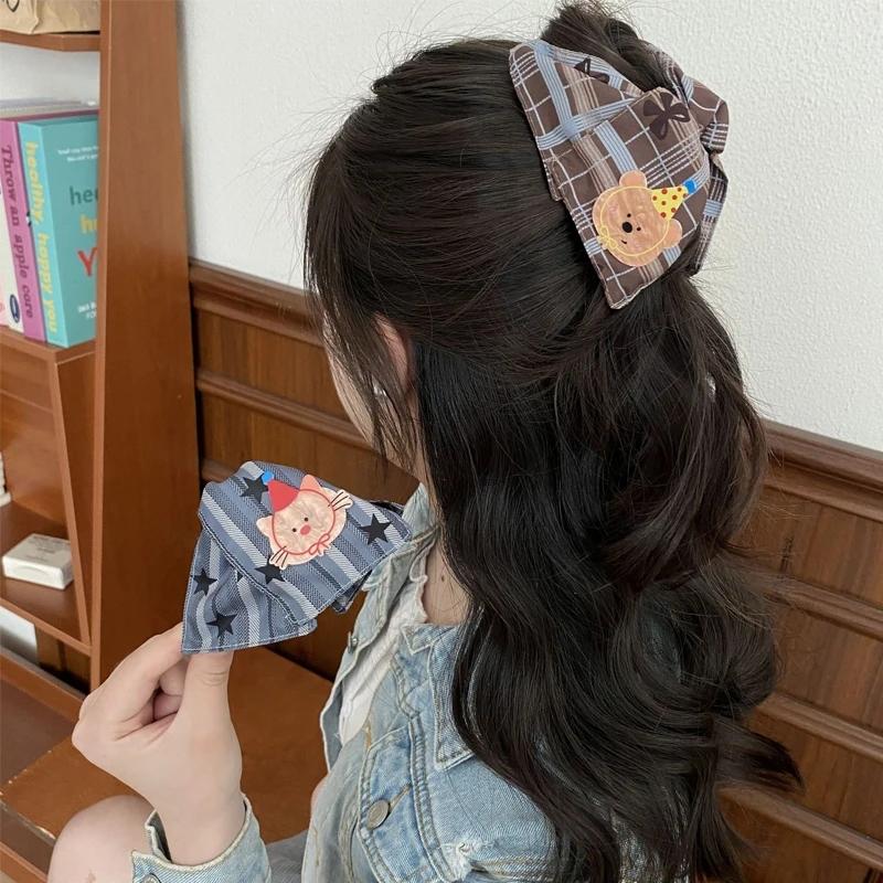2 шт. Модные женские заколки для волос Клетка Мультяшные Простые Милые Kawaii Универсальные Захваты для волос Ретро Сладкие Аксессуары для волос для девочек