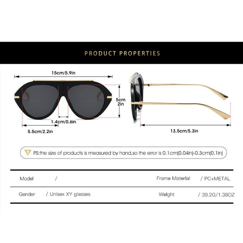 Stylish Oversized Sunglasses Unisex Retro Street Style Shades Outdoor Travel UV Protection Eyewear UV400 Classic Driving Glasses