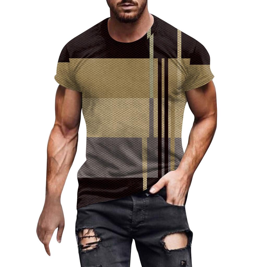 Мужская летняя футболка с принтом, мужской свободный повседневный топ с коротким рукавом
