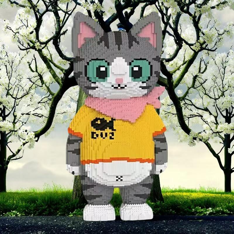 31233 Piece Big Cat Building Block Set 14 Years Old And Above Christmas/Easter Gift Small Particle Splicing Difficult Home Decor